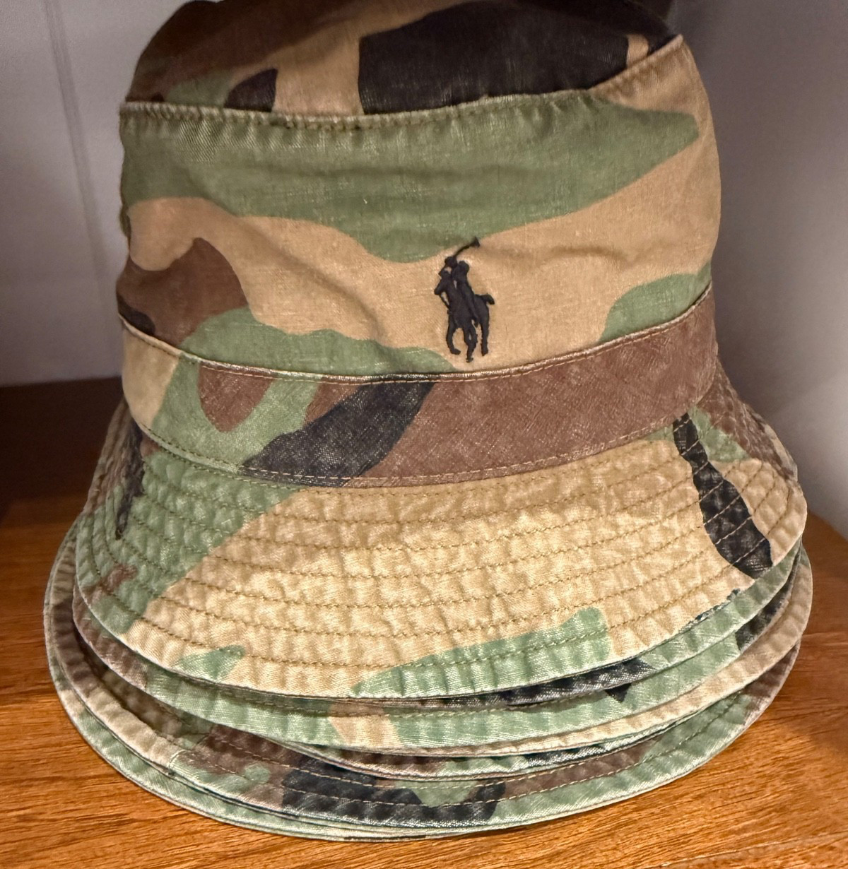 NWT Polo Ralph Lauren CAMO Twill Pony Logo Bucket Hat – all sizes