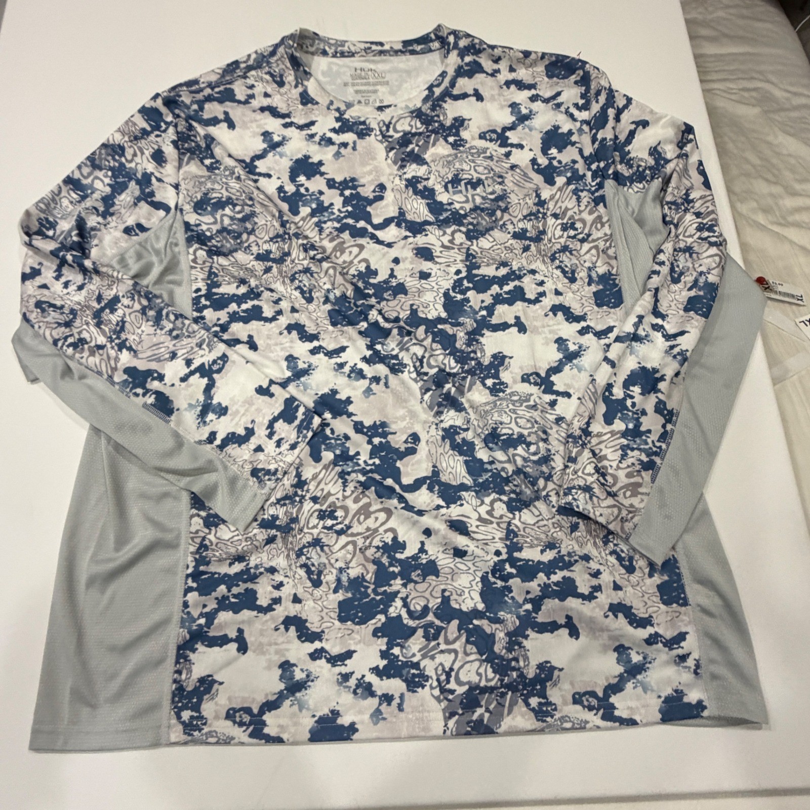 Huk Men’s XXL Blue Kryptek Camo Performance Fishing Shirt Long Sleeve Ventilated