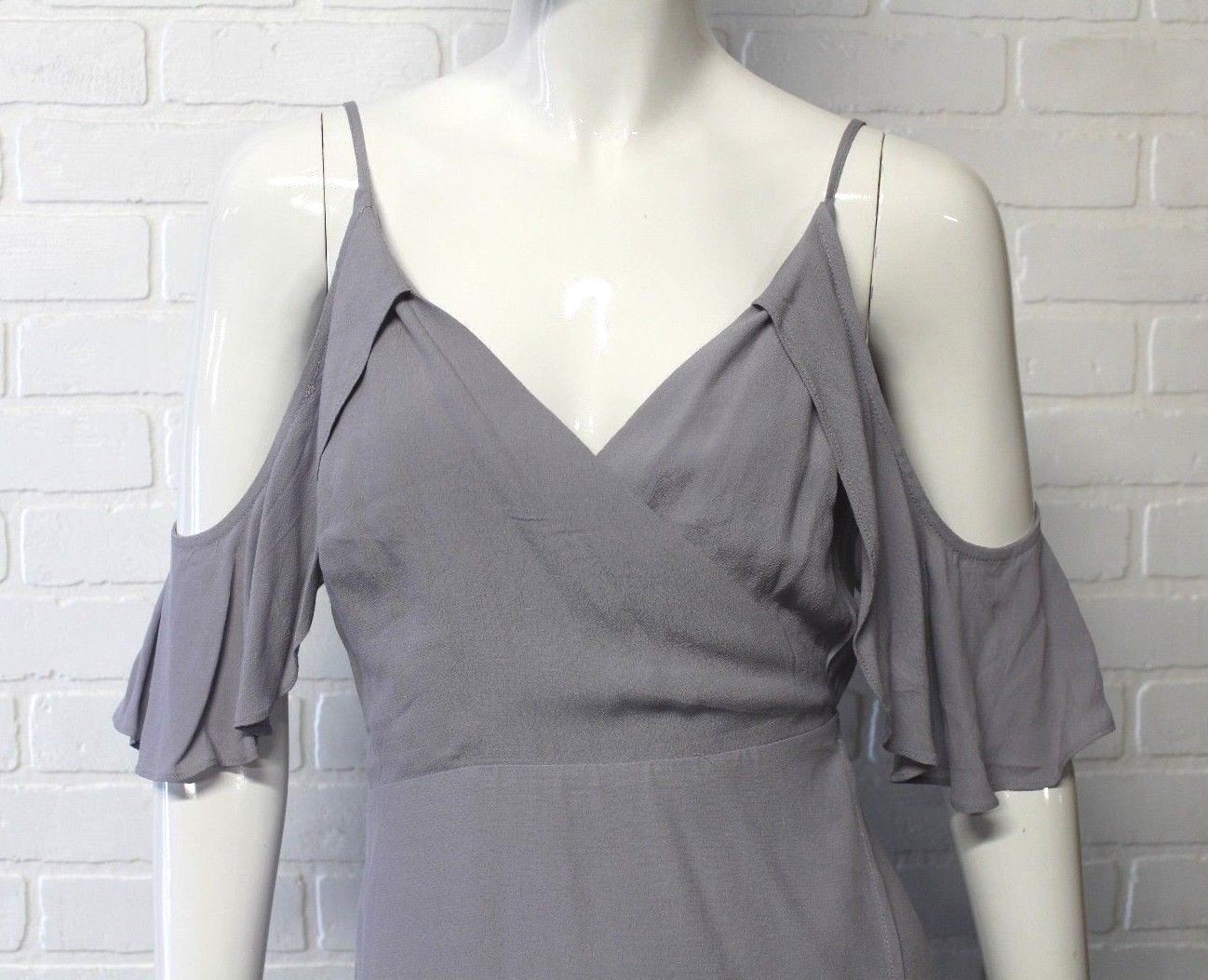 NWT Gianni Bini Gray Grey High Low Wrap Cold Shoulder Dress New CHOOSE SIZE