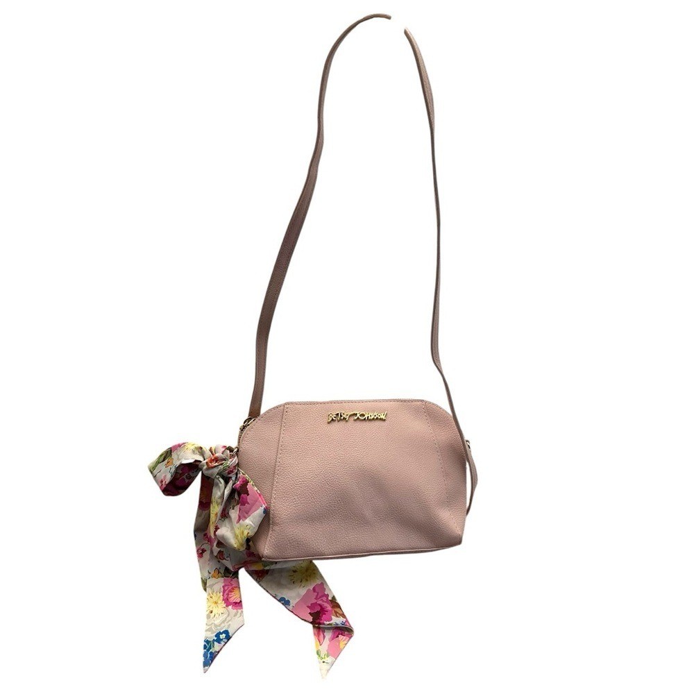 Betsey Johnson Xo Anaya Crossbody bag blush-faux leather floral scarf