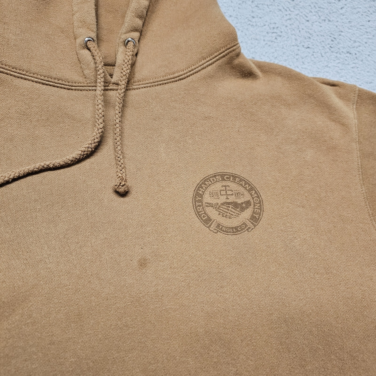 Troll Co Hoodie Mens Medium Pullover Sweatshirt Dirty Hands Clean Money Graphic