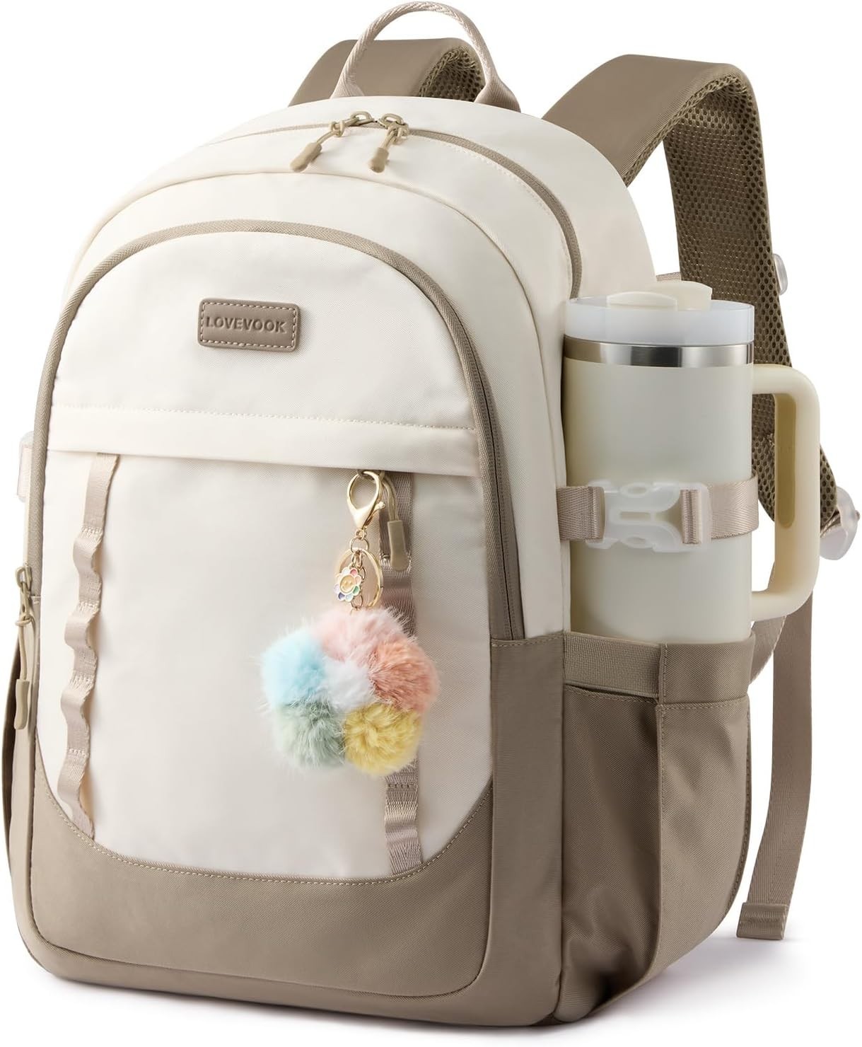 LOVEVOOK School Backpack for Teen Girl, Cute Student Bookbag Fits 15.6 Inch