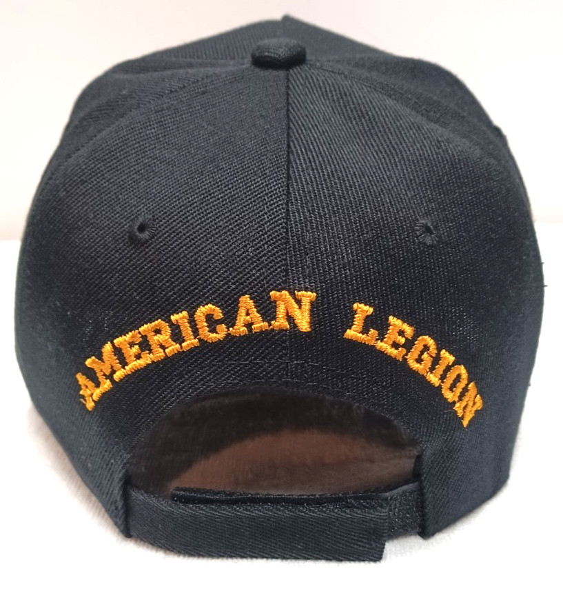 AMERICAN LEGION MILITARY CAP AMERICAN LEGION HAT BLACK WITH INSIGNIA