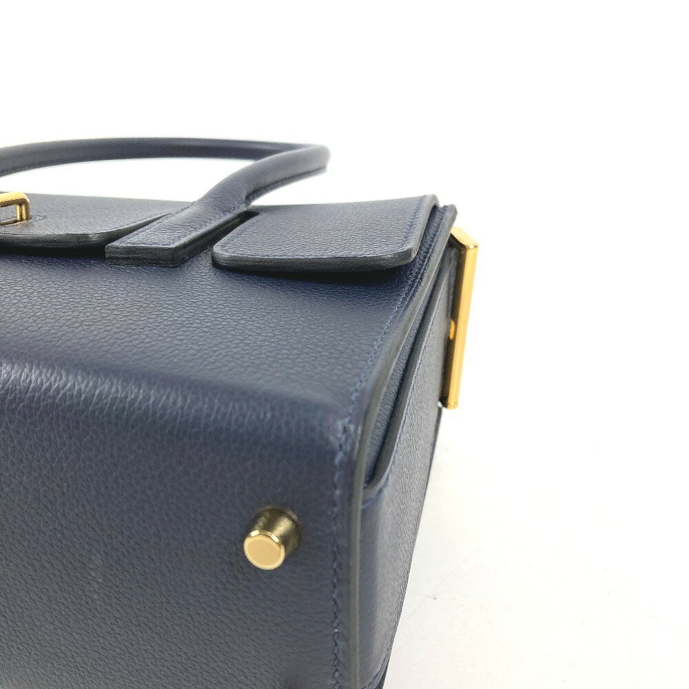 Hermes New Drag 22 Handbag Shoulder Bag 8.7in Evercolor Leather Navy Z Stamp 99