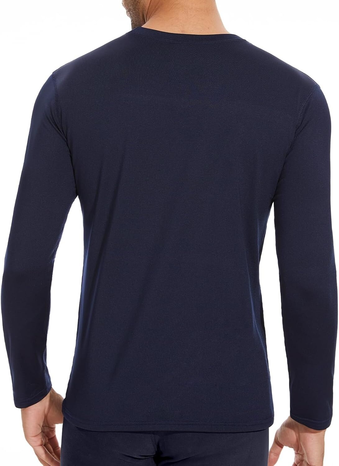 Men Thermal Long Sleeve Undershirt Keep Warm Fleece Lined Long John Thermal Sets