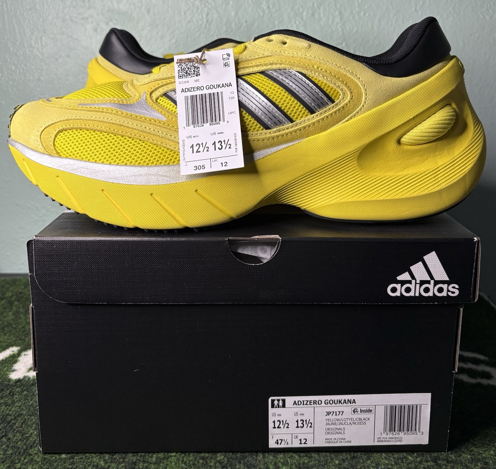 US Men’s 12.5 – Adidas Adizero Goukana “Light Yellow” JP7177, New in Box