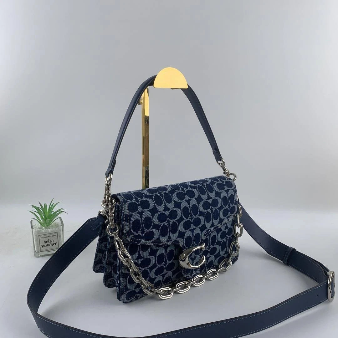 COACH Chain Tabby Shoulder Bag Signature Denim CAN15 outlet New Ships from US