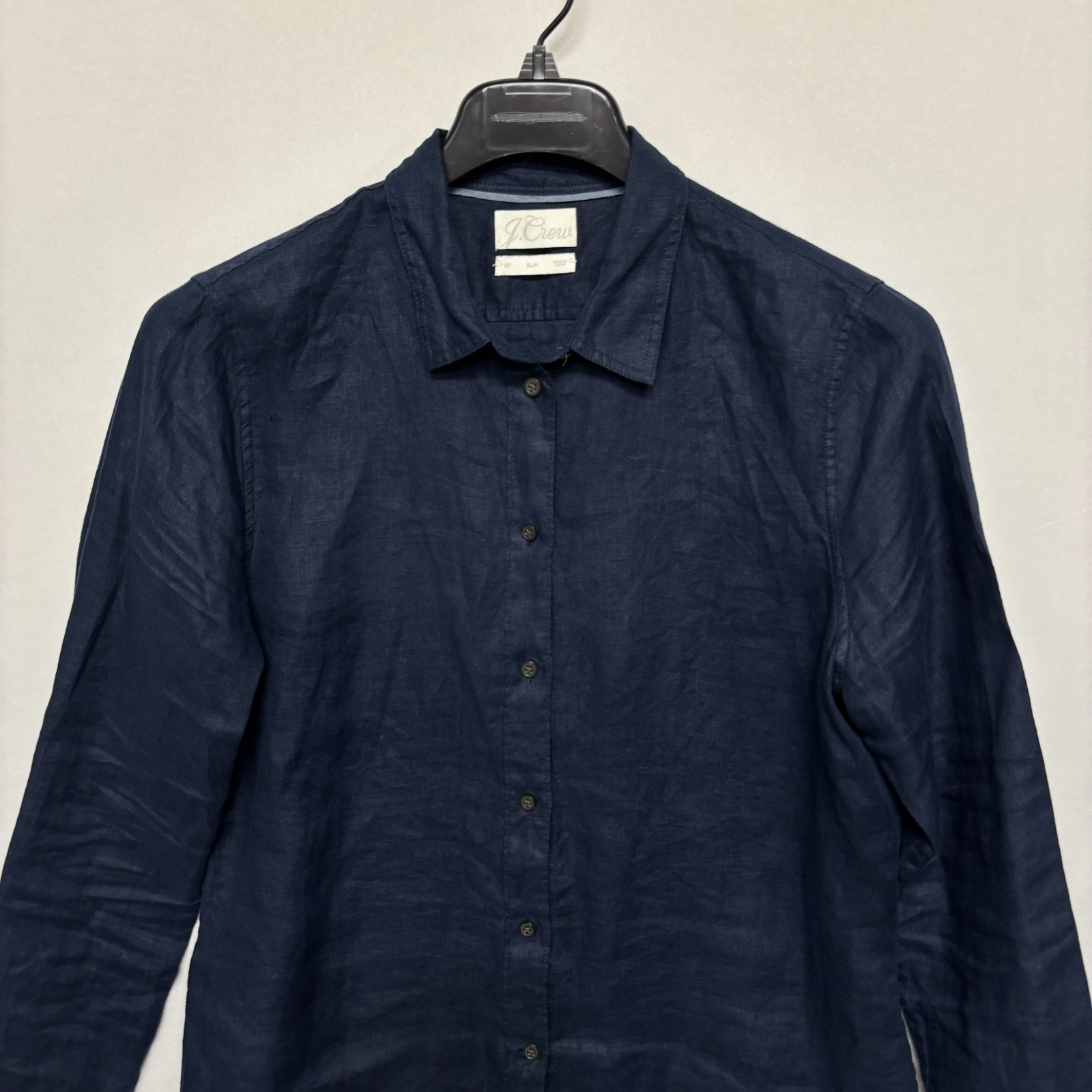 J. Crew Baird McNutt Women Irish Linen Slim Shirt Top Size 12T 12 Tall C130 -19