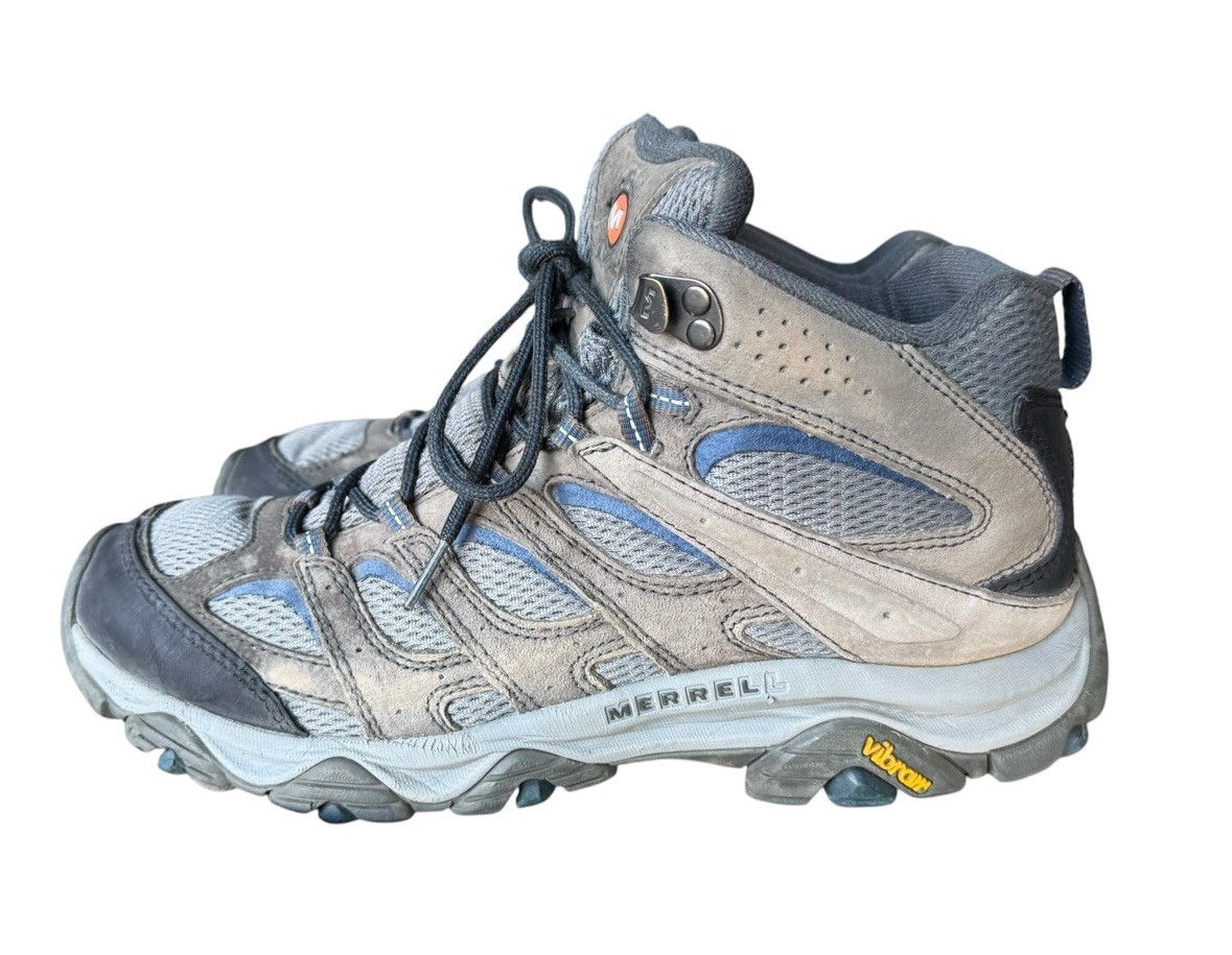 Merrell Moab 3 Mid Granite Grey Blue Men’s 10 Hiking Shoes Boots J035865