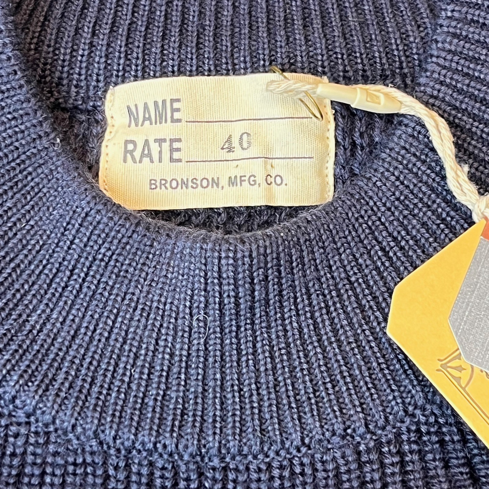 Bronson USN Winter Wool Sweater Pre War Model Knit Sweater Heavy Size 40 – Navy