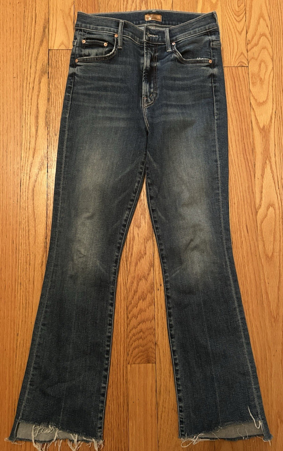 MOTHER DENIM Med Wash THE OUTSIDER ANKLE Flared Jeans in WALKING ON COALS Sz 25