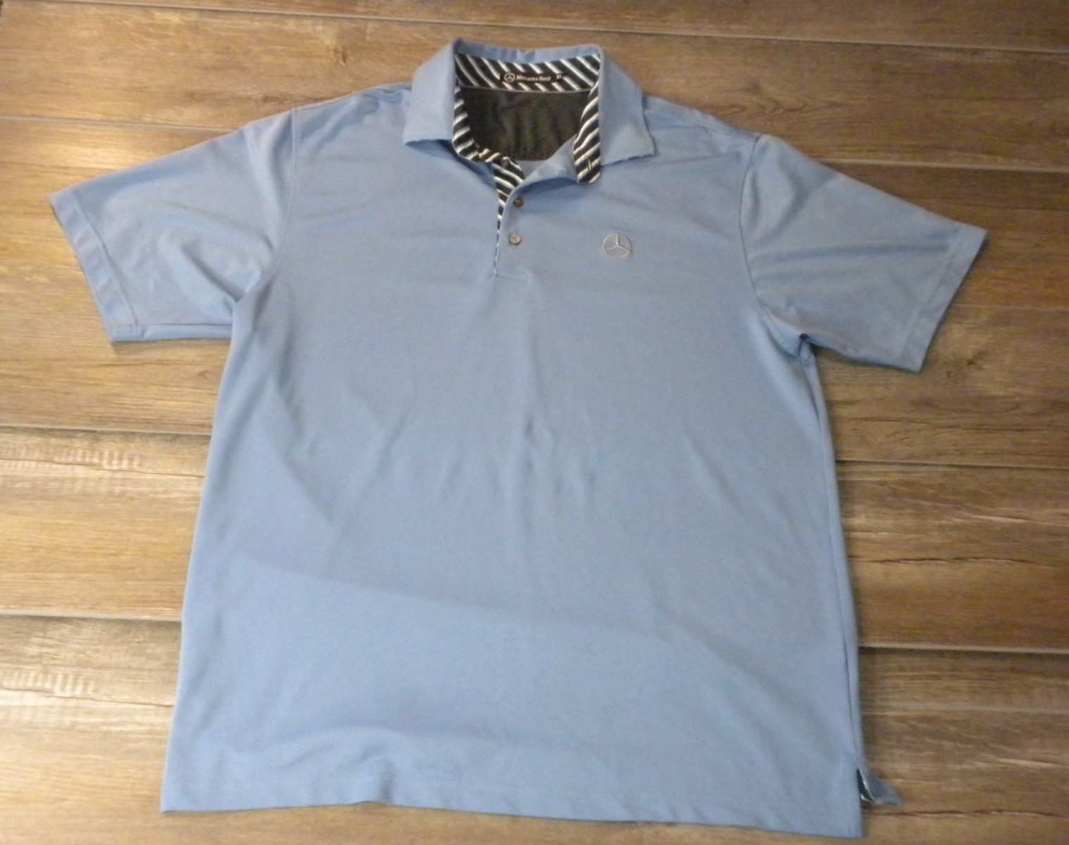 Mercedes-Benz Finn Ryan Polo Shirt Mens XL Blue Performance Logo Luxury Golf