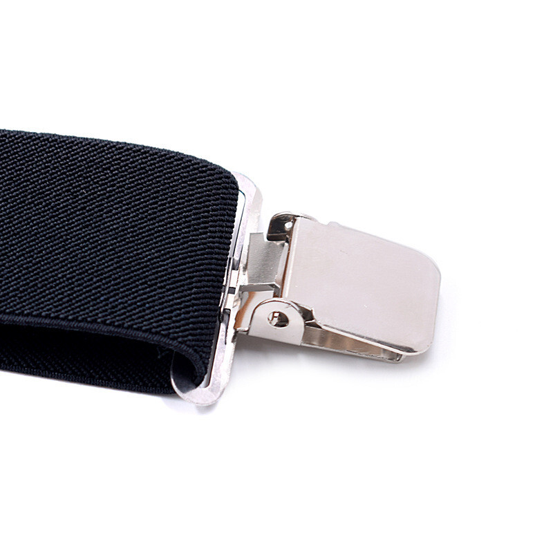 Mens Braces Suspenders Black Extended 50mm Adult Men’s 4-clip X-strap