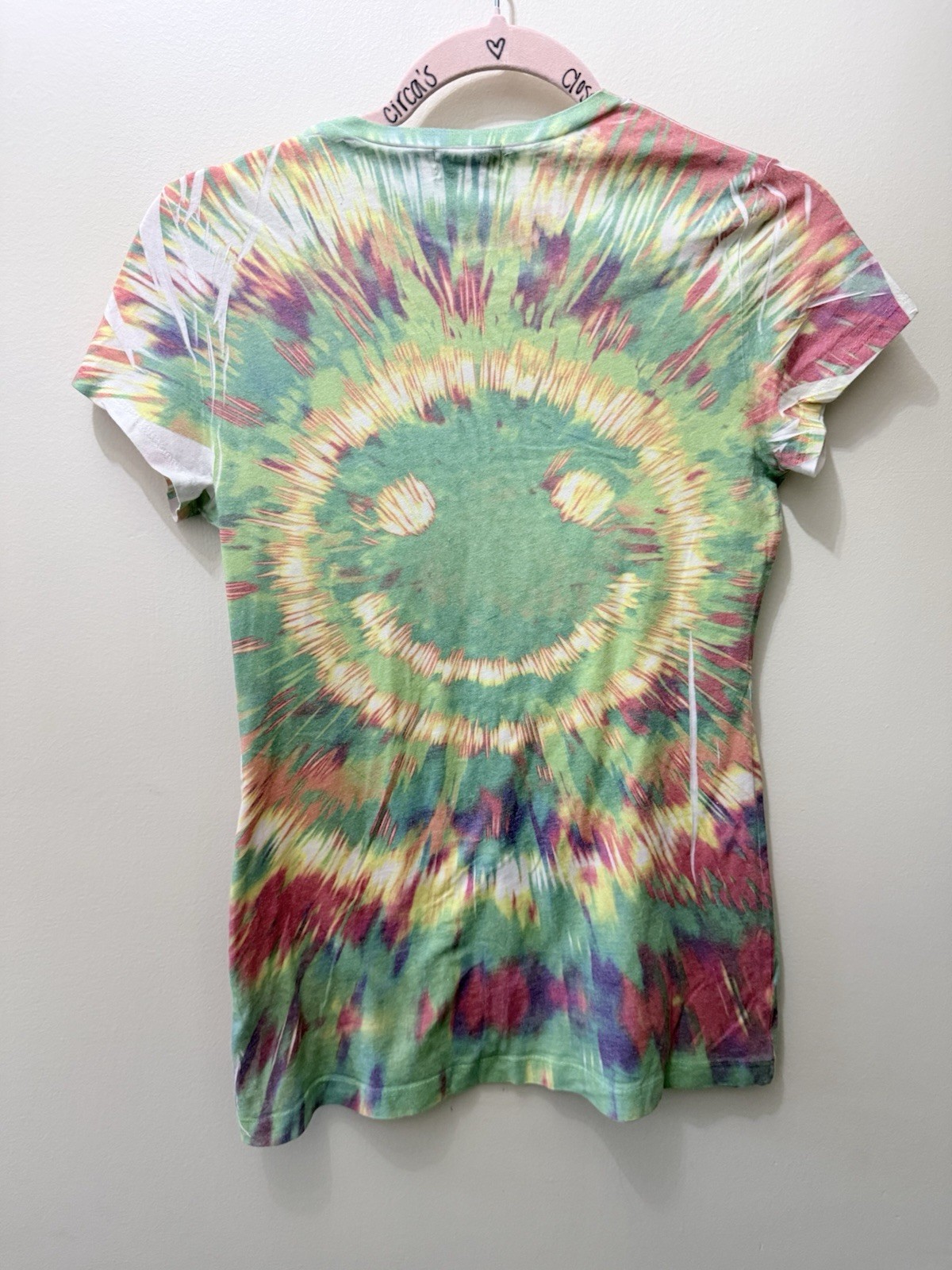 Vintage Y2K Next Era Tie Dye Smiley Colorful Hippie Retro Gay Graphic T Shirt L