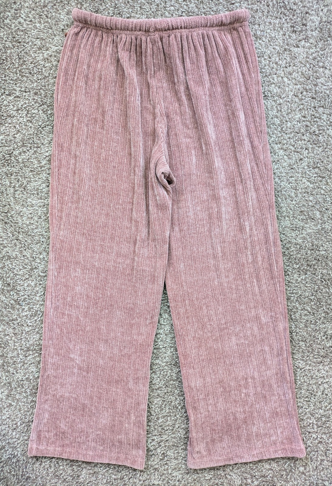 Danskin Ribbed Soft Lounge Set 2 Piece Long Sleeve Top Wide Leg Pants Medium
