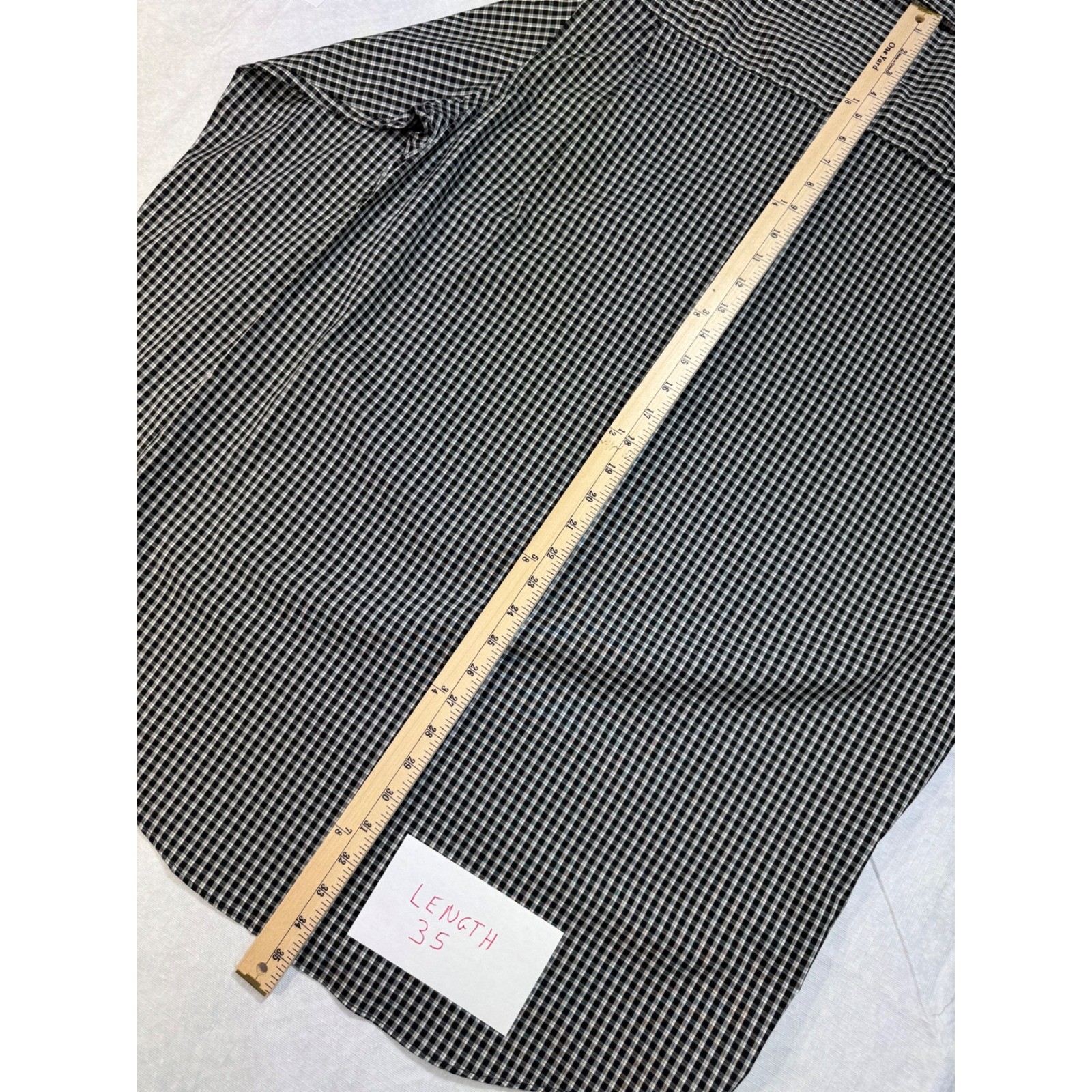 XLT Men’s Button Down Shirt Van Heusen Traveler Black Gingham Performance NWT