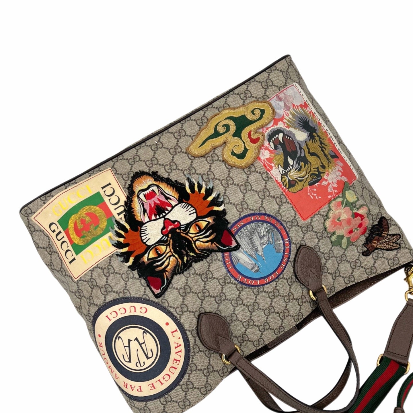 Gucci Soft GG Supreme Monogram Courrier Medium Crossboy Tote