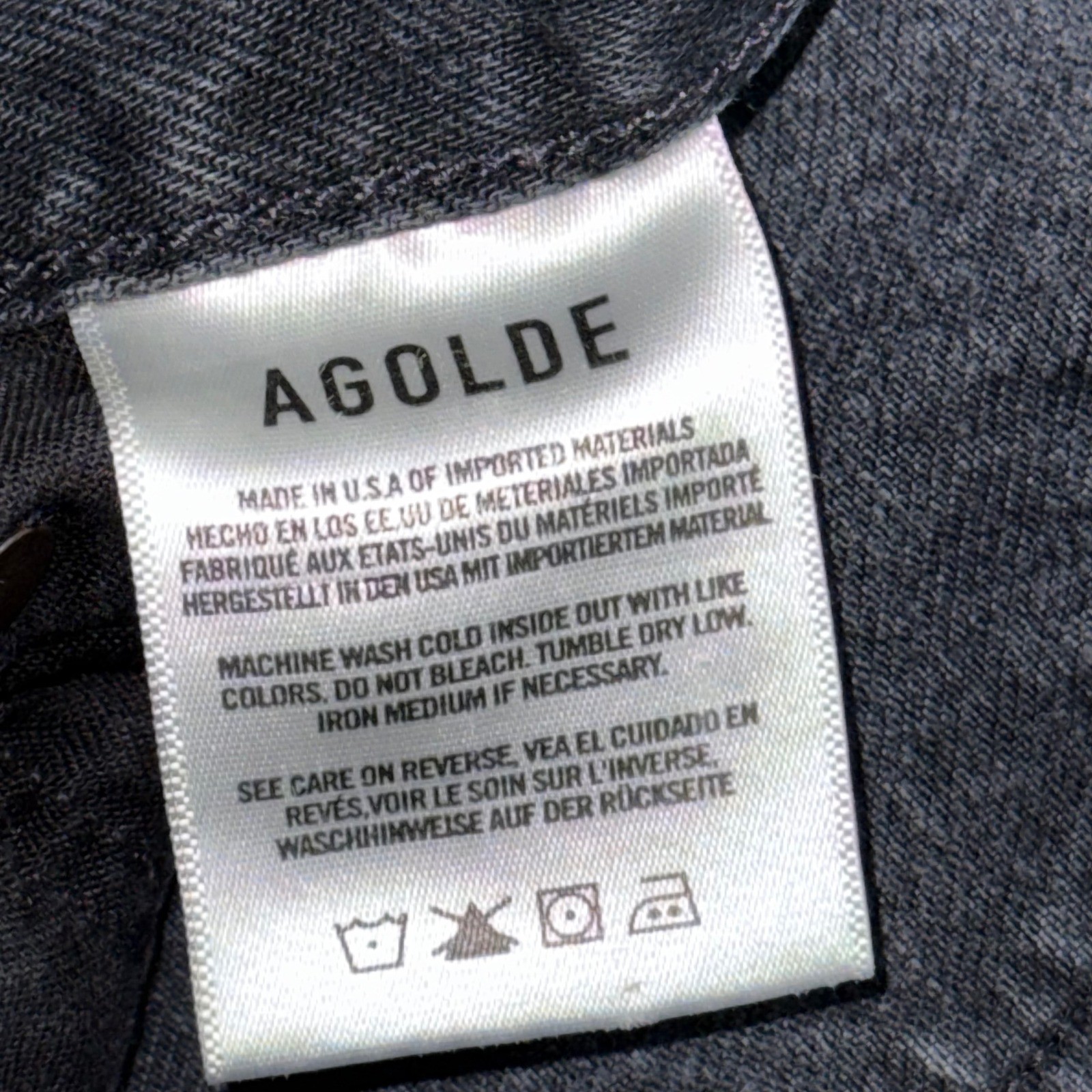 Agolde Lana Slice High Rise Straight Leg Jeans Black Cutout Size 26
