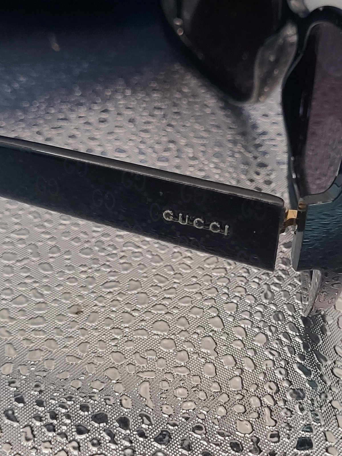 Gucci GG 3206/S D28BN Black Gold Monogram Sunglasses 56-16 130 MINT