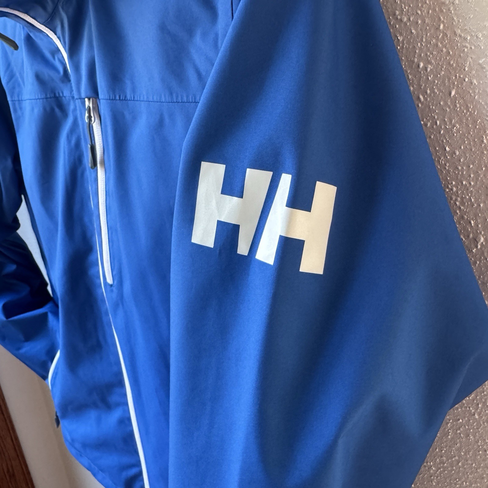 Helly Hansen Jacket Mens Medium Blue Crew Midlayer Soft Shell Fleece Sailing