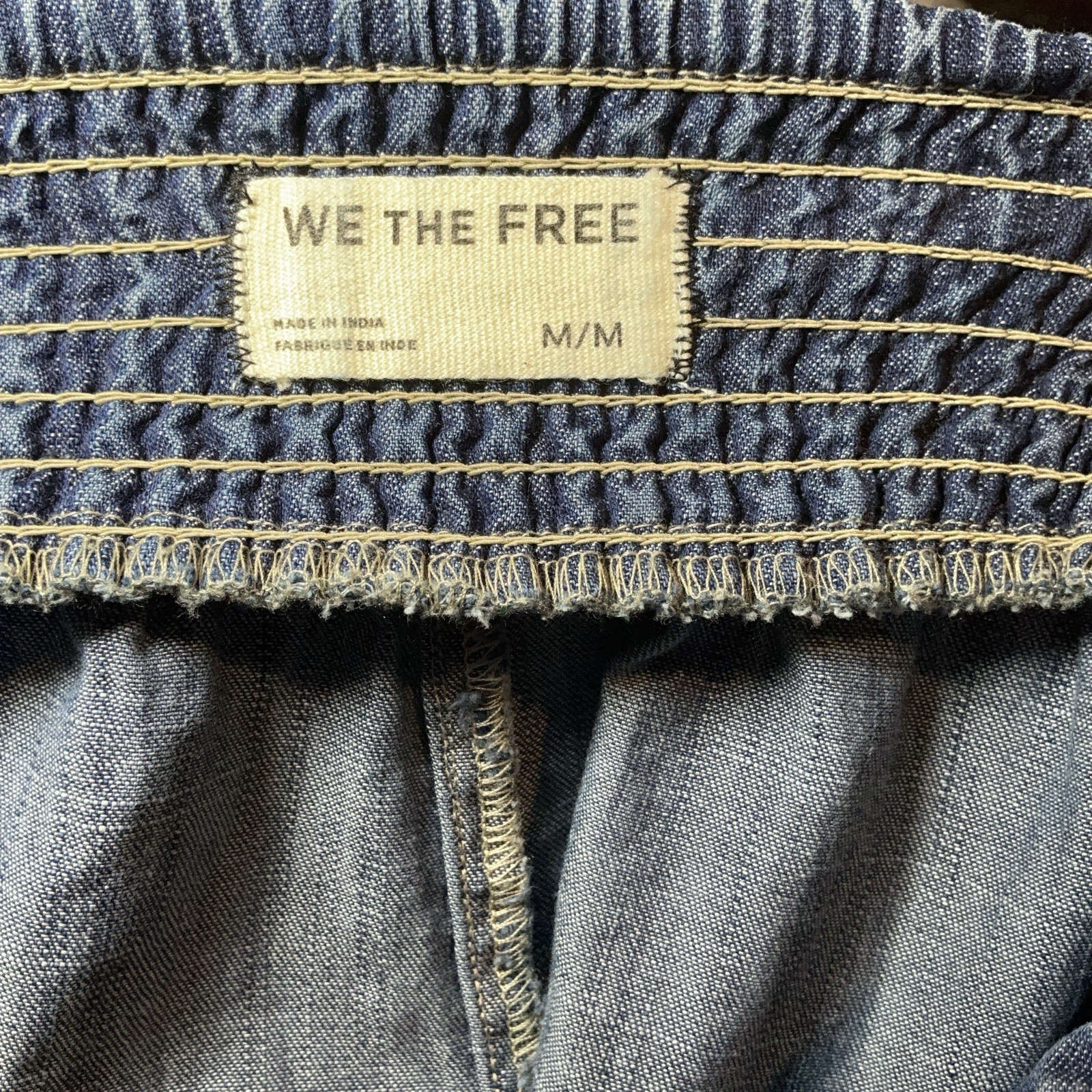 Free People We The Free Paradise Found Denim Skort Mini Skirt Mid Indigo Medium