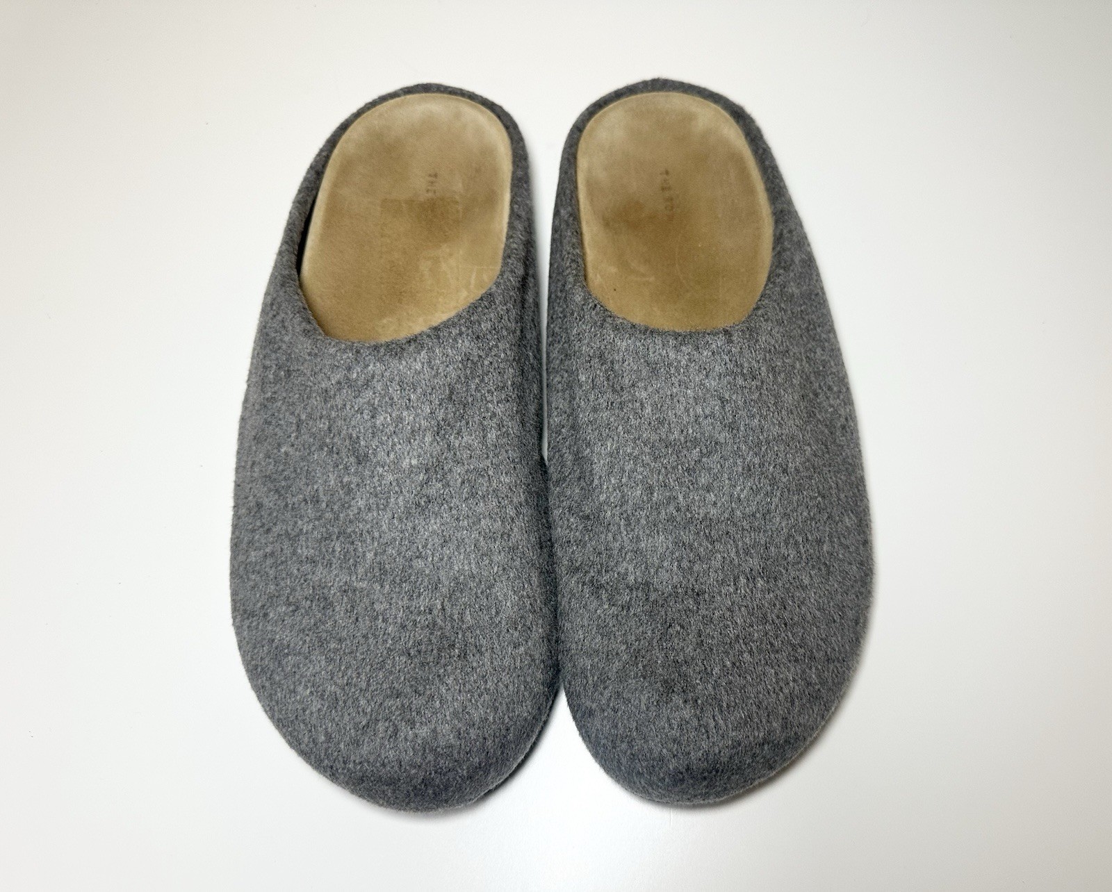 THE ROW Hugo Wool Cashmere Blend Dove Gray Slippers Clogs Shoes IT 41.5 US 11.5