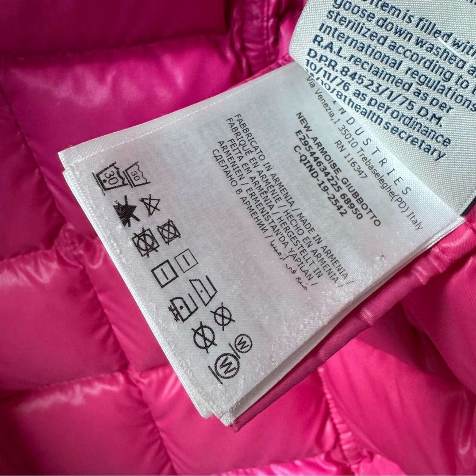 Moncler Kids Armoise Giubotto Down Winter Coat Designer Jacket Hot Pink 14