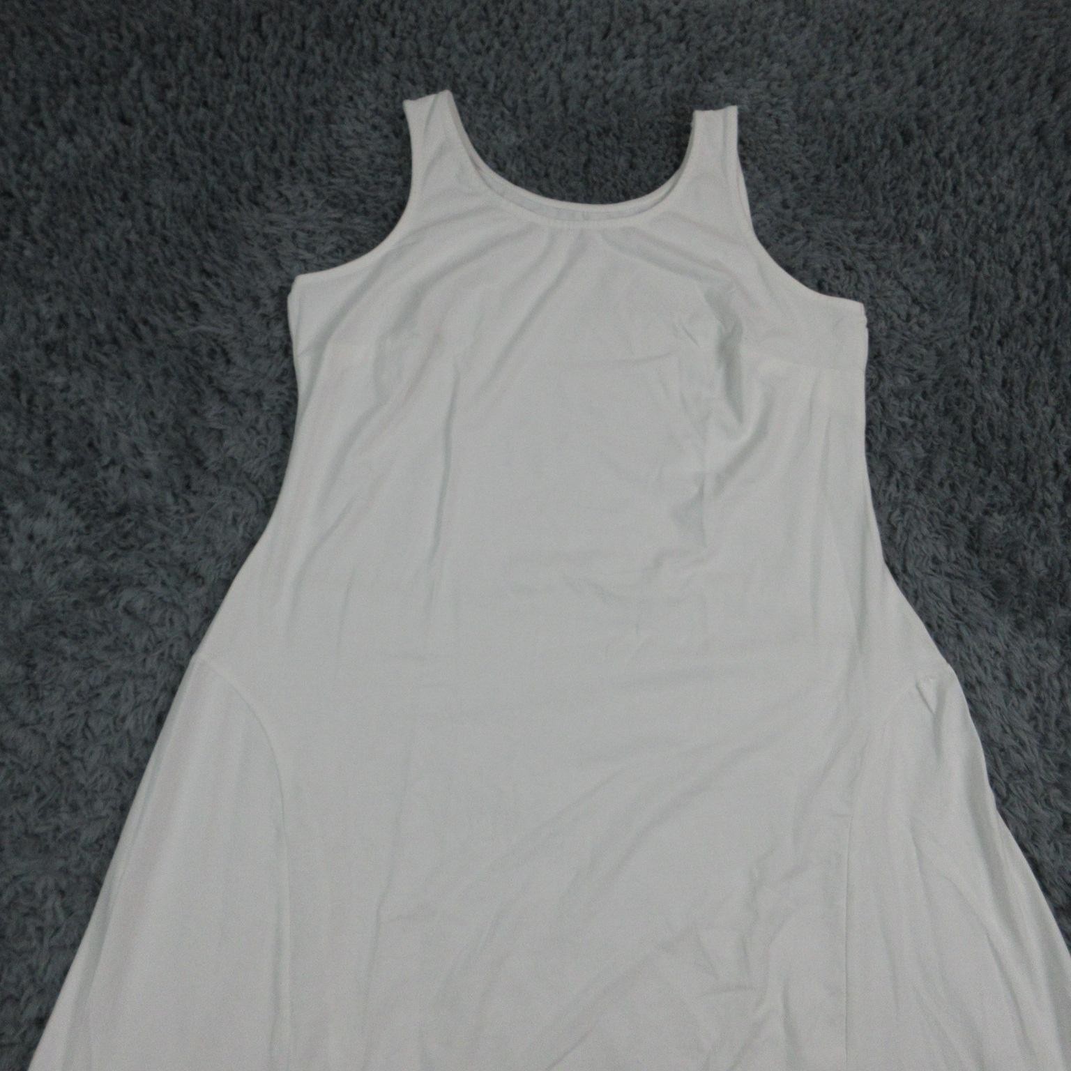 Jessica London Dress Womens 12 Petite White Tank A-Line Long Sleeveless NWT