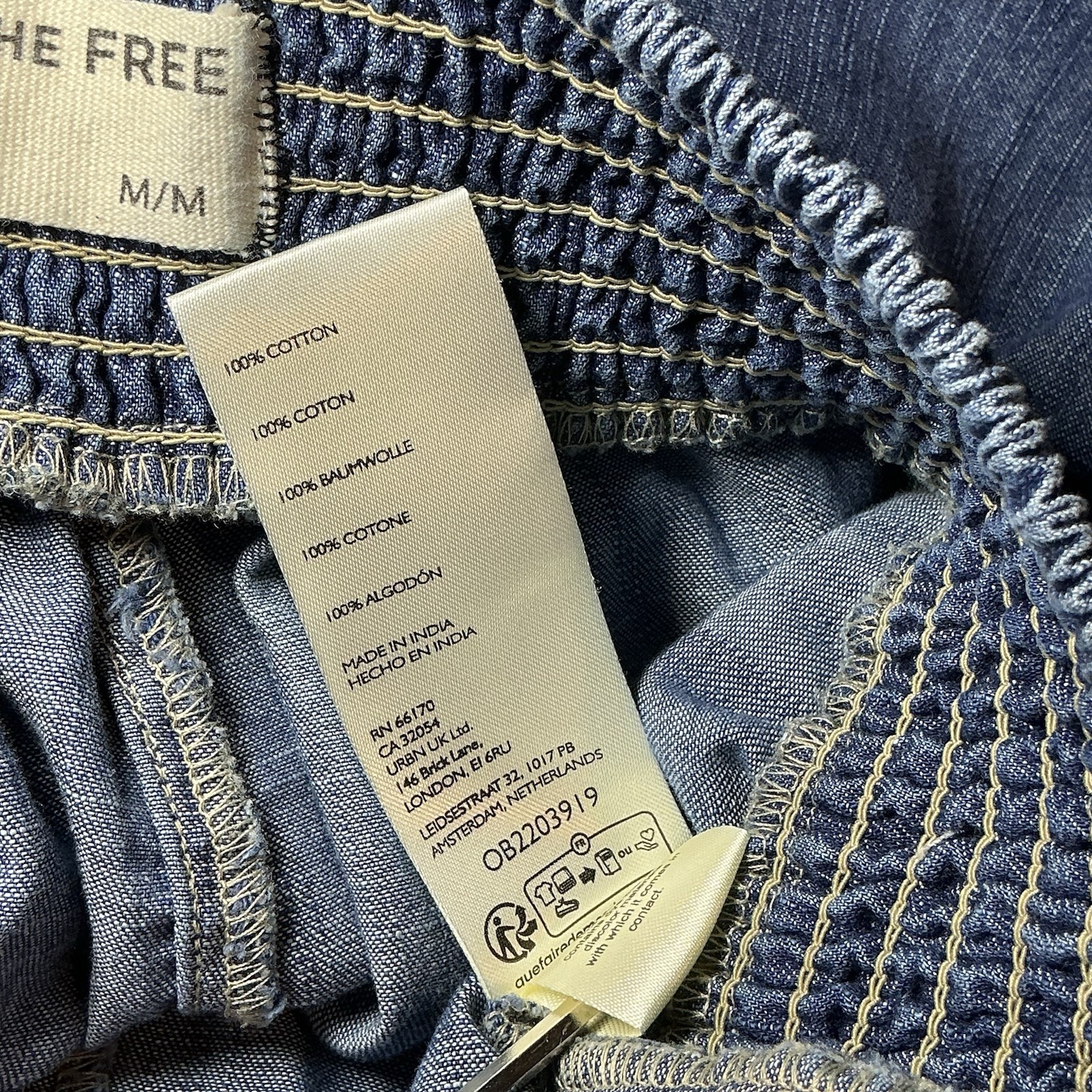 Free People We The Free Paradise Found Denim Skort Mini Skirt Mid Indigo Medium