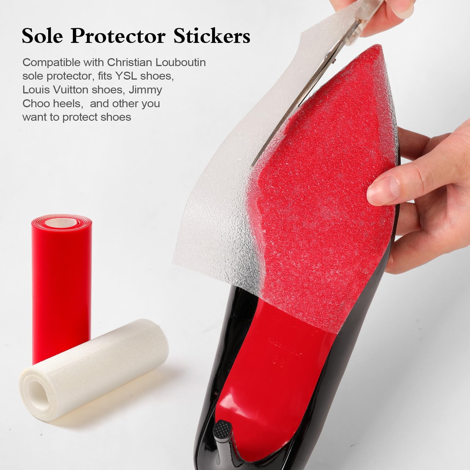 GQTJP 39 in Clear Sole Protector for High Heel Shoes, Anti-Slip 39 in,