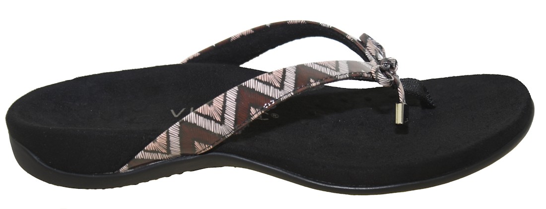 Vionic Women’s Rest Bella II Toe Post Sandal Chevron Black
