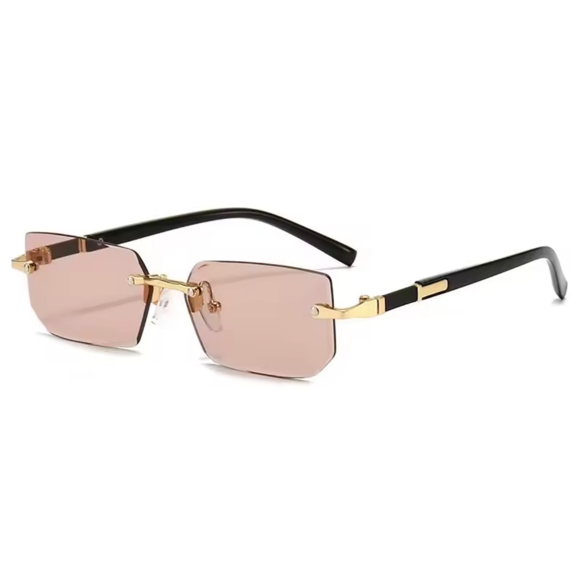 Vintage Rimless Rectangle Sunglasses Retro Fashion Shades Men Women.