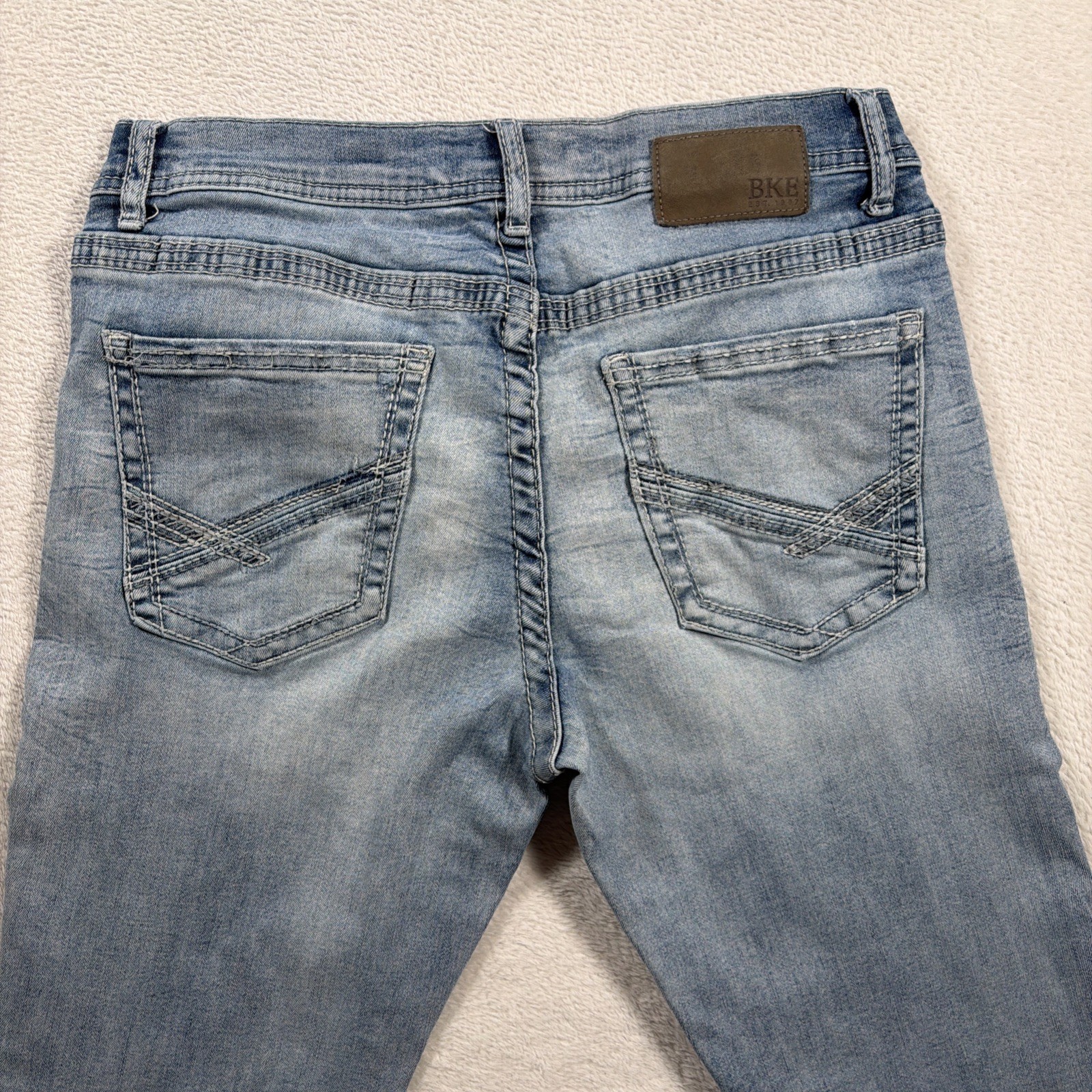 BKE Alec Men’s Straight Jeans 32×32 Light Wash Stretch Denim