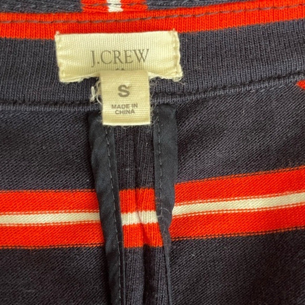 J.Crew Blazer Women S 14875 Navy Red White Striped Knit Cotton EUC