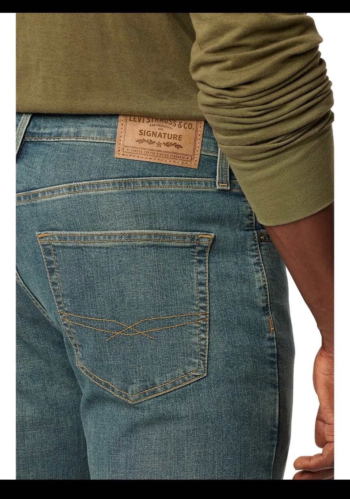 Levi Strauss Signature Men’s Straight Fit Jeans Sun Glare 34W x 30L 589880048