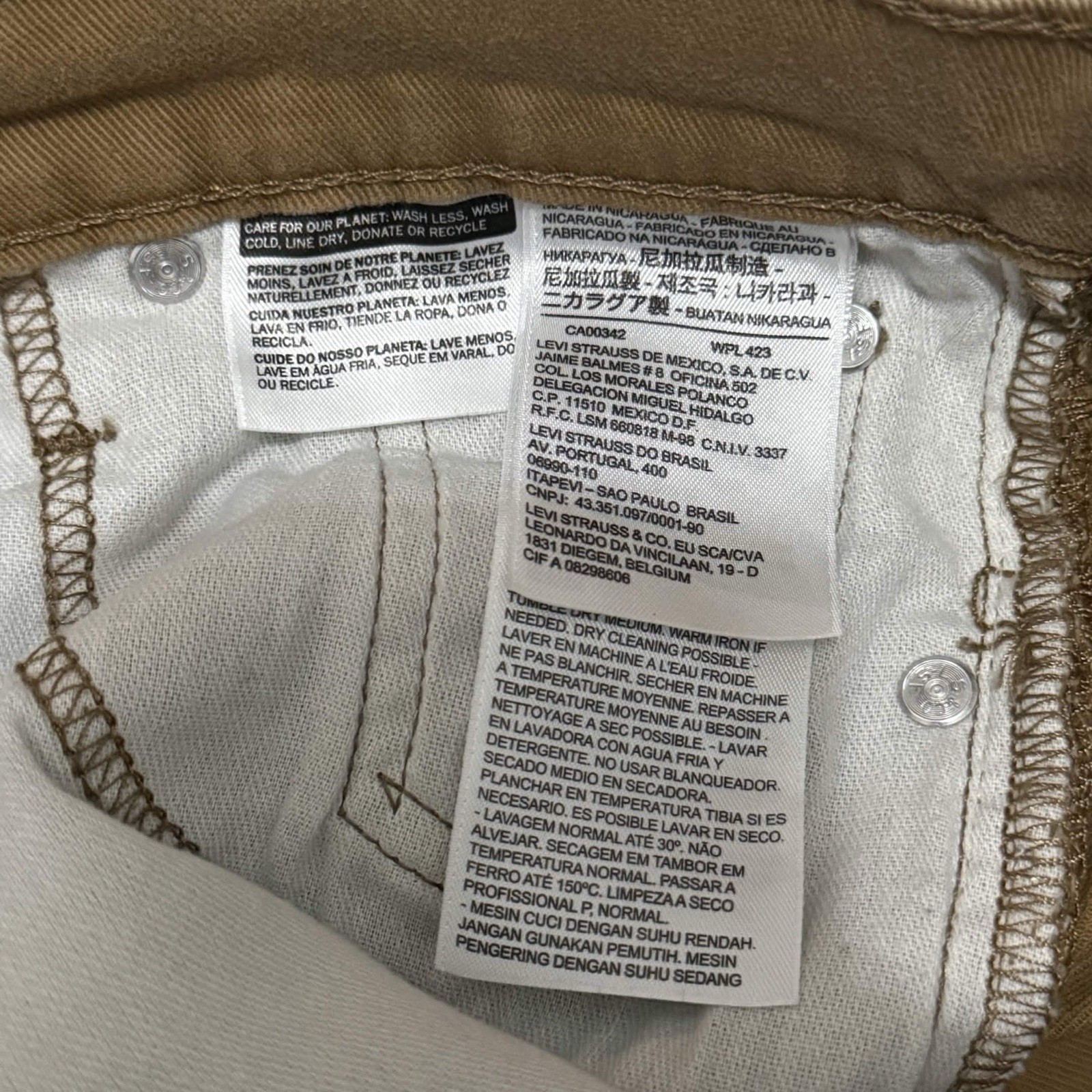 Levi’s 513 Slim Straight Brown Jeans Men’s W29 L30 Stretch Denim Pants Cotton