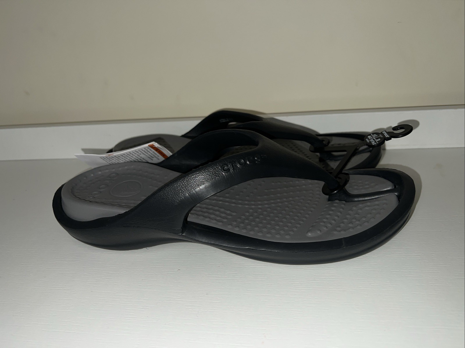 CROCS Sandals Black Athens Comfort Squish Men’s size 12 Gray footbeds NEW