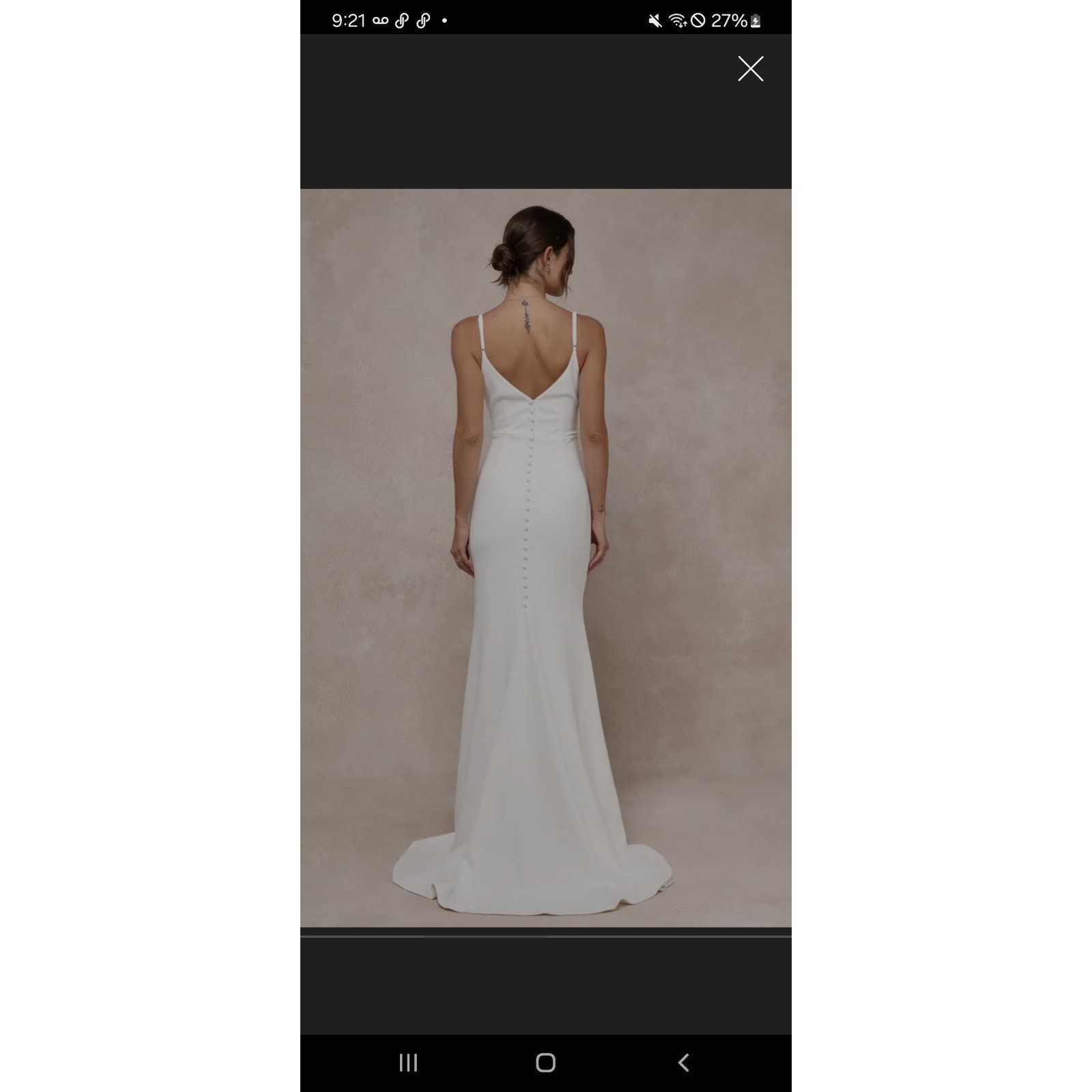 Dreamy Elegant Size Small NWT Lulus Wedding Dress Button Detail Spaghetti V-Neck