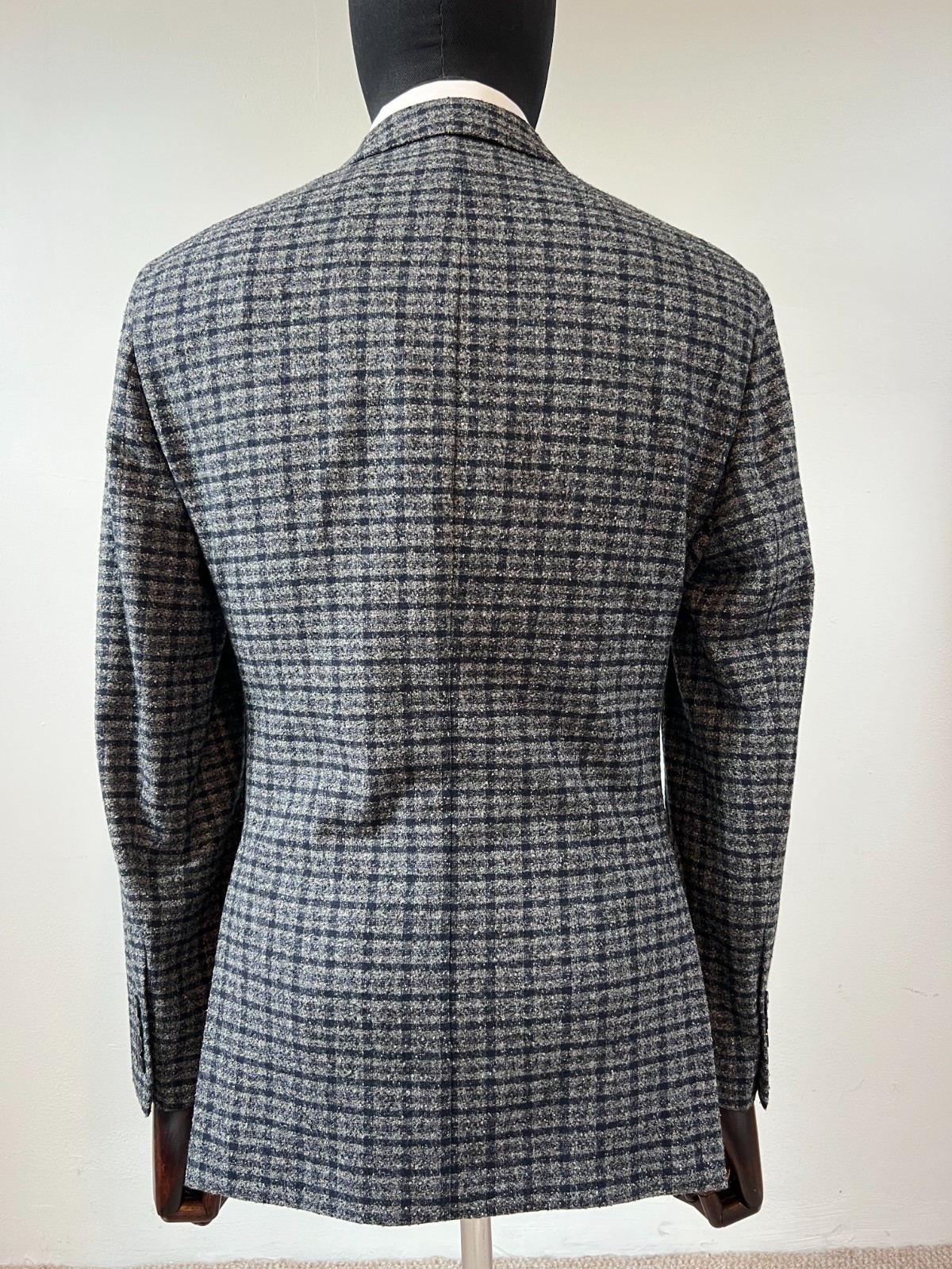 Hackett Grey & Blue Checked Boucle Cloth Unstructured Jacket RRP £650 – Size 40″