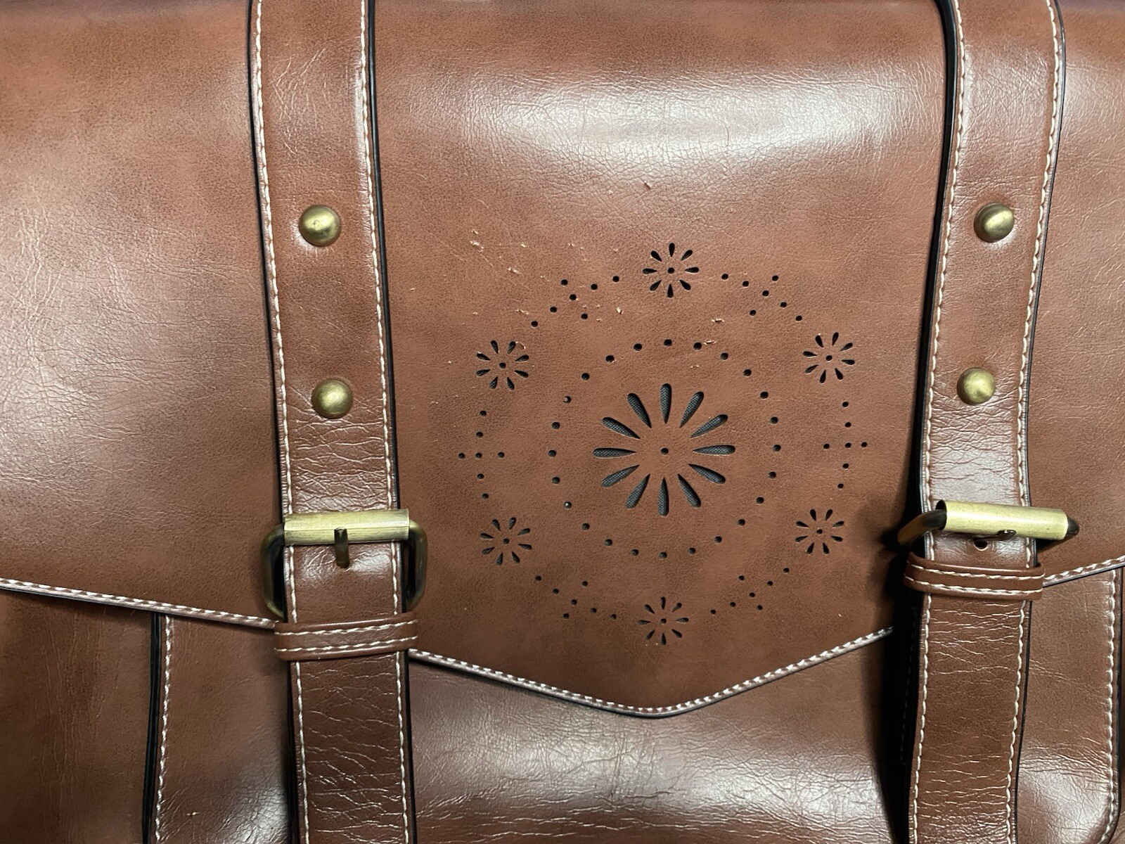 Ecosusi Women PU Leather Messenger Briefcase Backpack Laptop Bag New