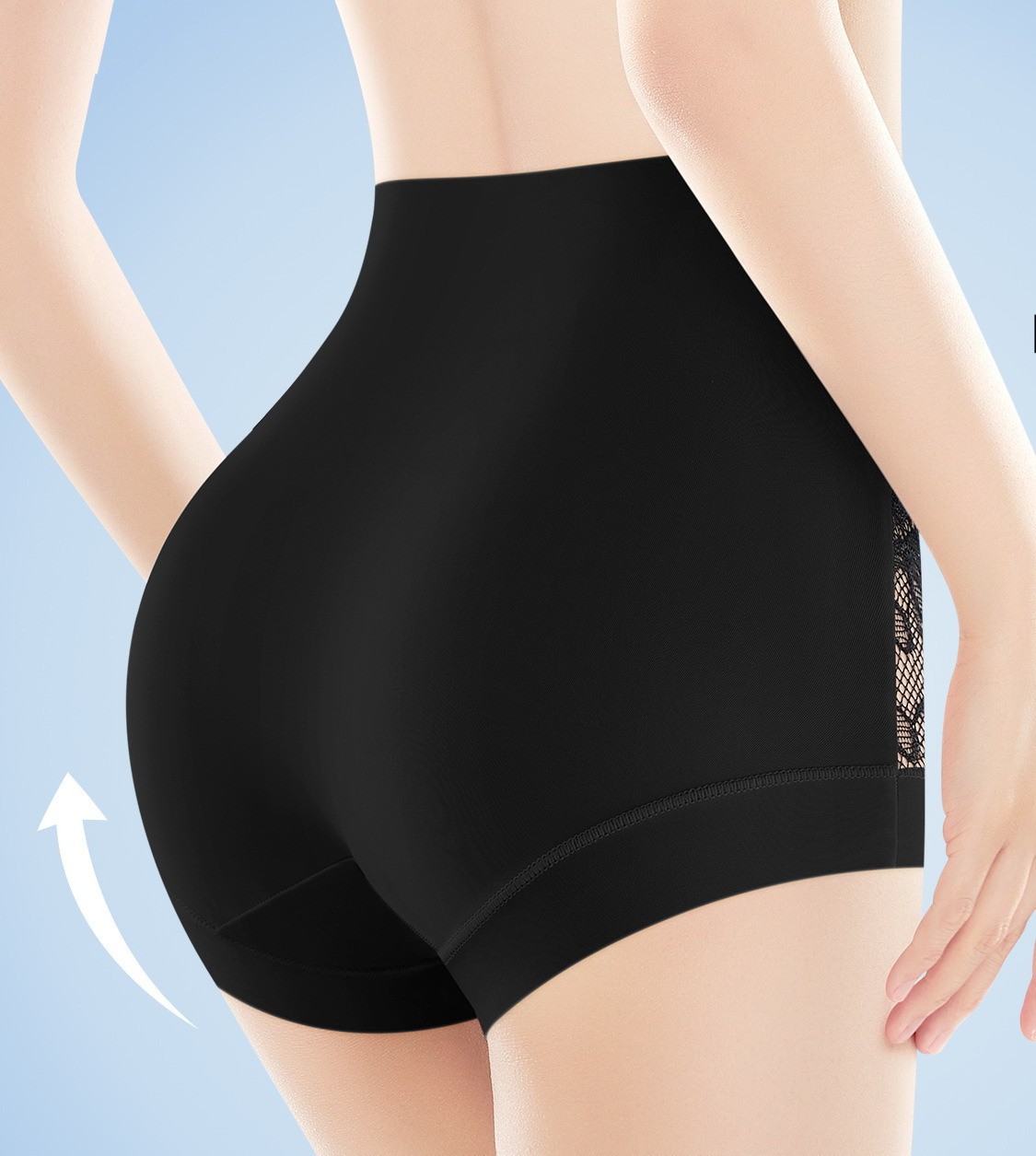 Women Briefs High Waist Thin Seamless Floral Tummy Control ShapeUnderpants 32961