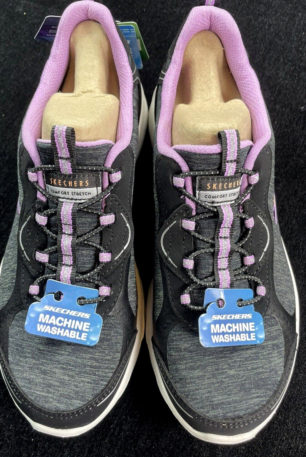 Skechers / Delux Comfort / SUNNY OASIS / Memory Foam / BLACK-PURPLE / Reg $75