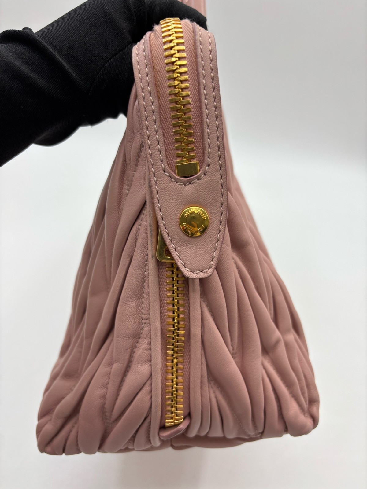 Miu Miu Pre-Owned Authentic Satchel Gold 31*15*22cm Free Tracked Shipping