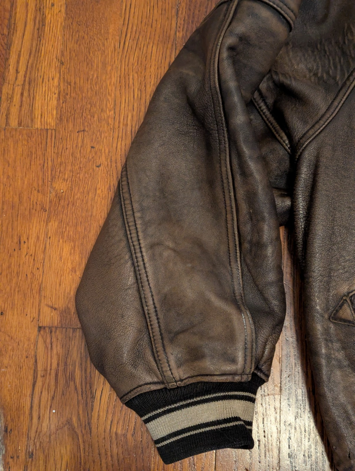 90s AVIREX ICON VTG USA ‘ALL AMERICAN’ USA LEATHER JACKET VARSITY – XXL