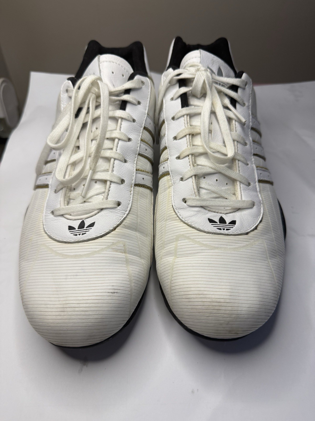 adidas Men’s Goodyear Athletic Sneakers White Black Gold Low Top Lace-Up Shoes