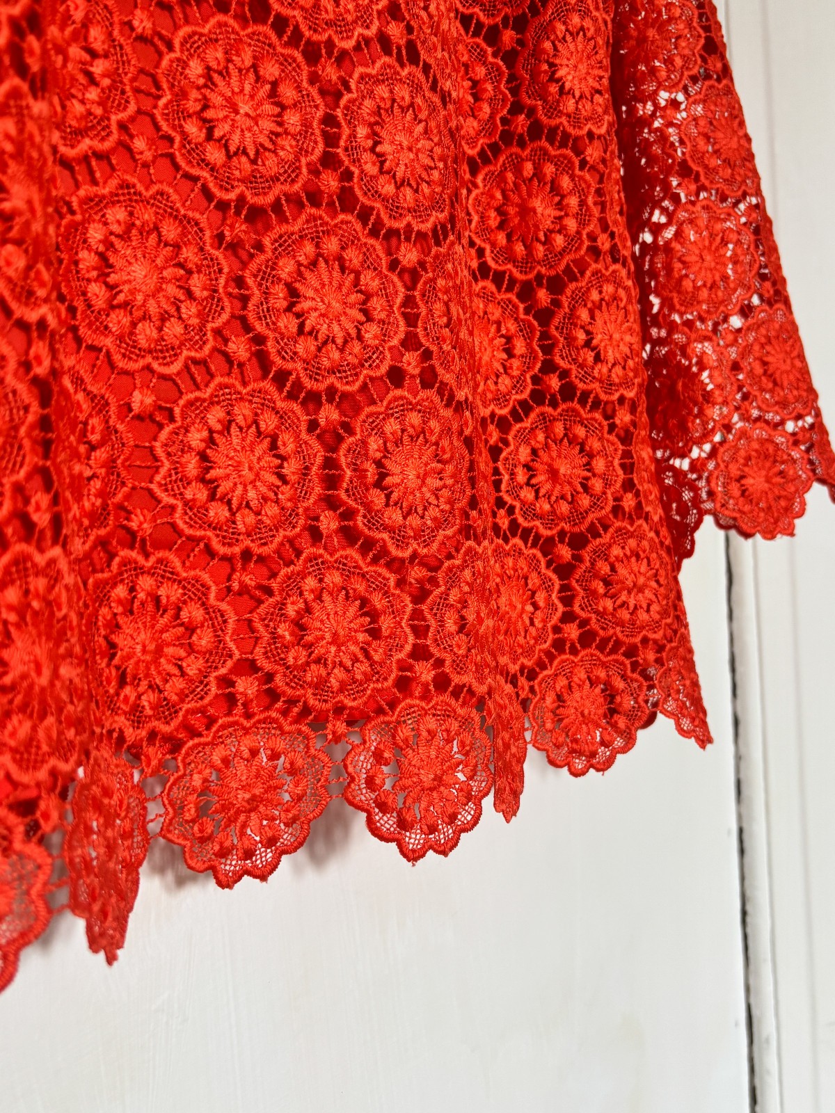 M&S Collection Orange Lace Top Womens Size 10 – Smart Blouse Boho Bold Summer