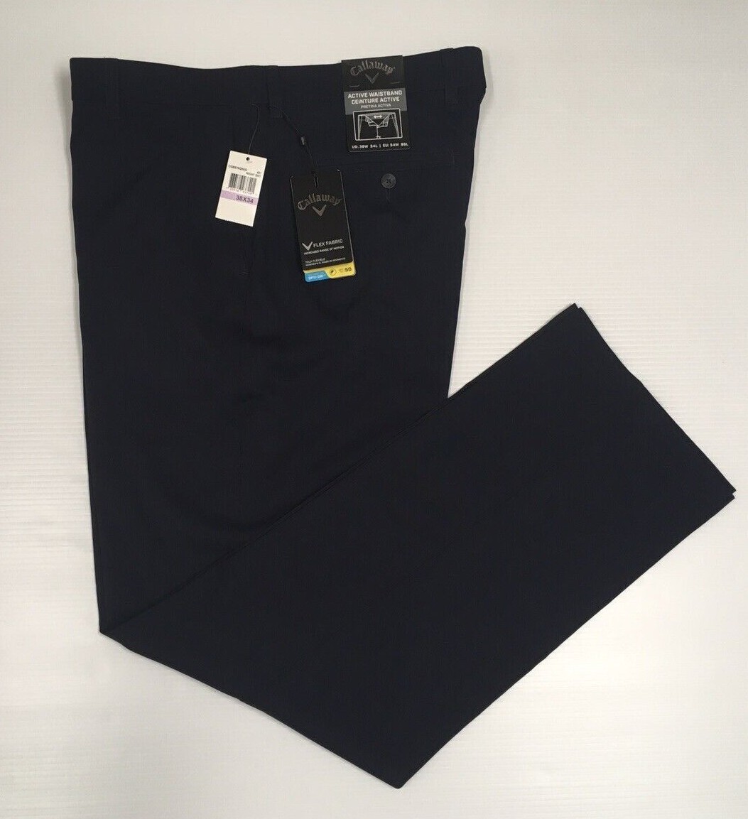 Callaway UPF 50 Polyester Golf Greens Flex Fabric Stretch Pants Performance 38W