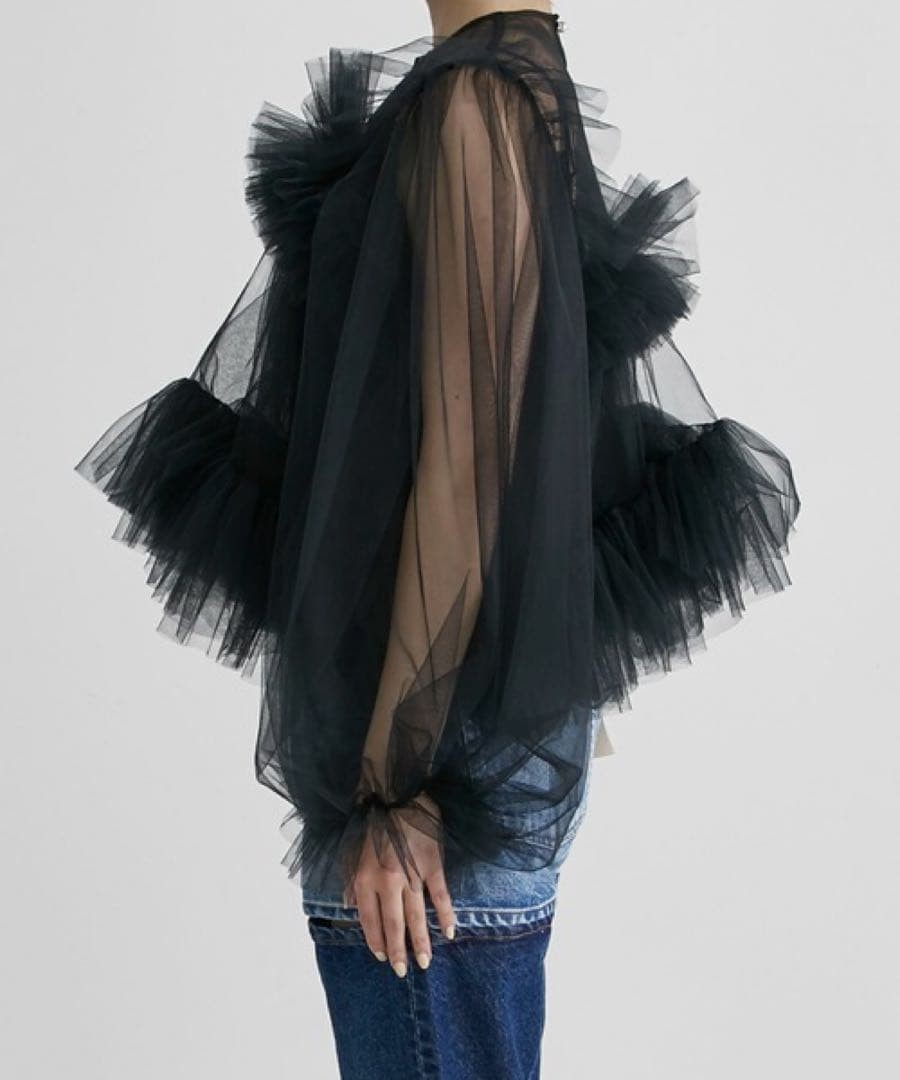 VIVIANO Layered Tulle Blouse Top Size M Studious Limited Edition
