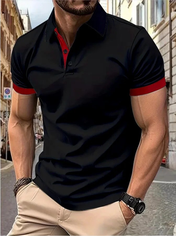 Men’s Trendy Short Sleeve Polo Shirt Casual T-shirt Tee Summer Fashion Gym Gift