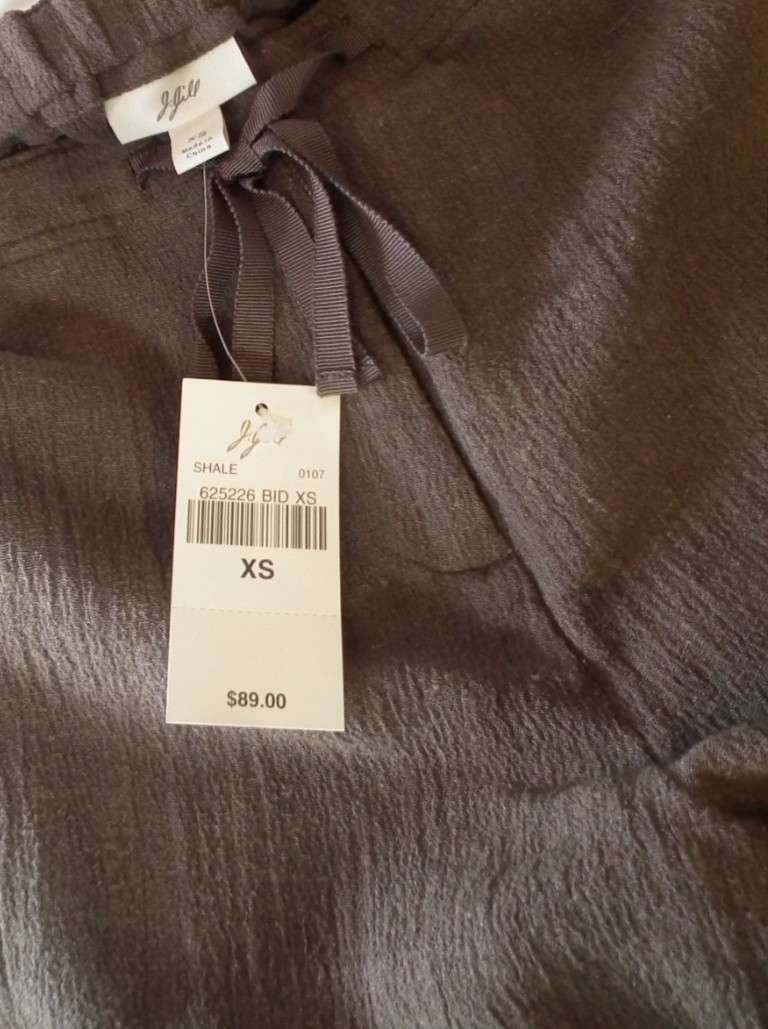 NWT J. Jill Hemp and Silk Brown Khaki Crepe Pant – Size XS